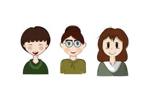 Set of portraits of women of different gender and age. Diversity. flat illustration. Avatar for a social network. vector