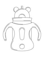 Baby Water Bottle Coloring Pages for Kids vector