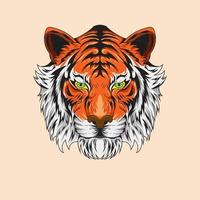 carácter animal tigre bestia dibujado a mano ilustraciones vectoriales de color. para gráficos de camisetas, pancartas, estampados de moda, camisetas con eslóganes, pegatinas, volantes, carteles y otros usos creativos vector