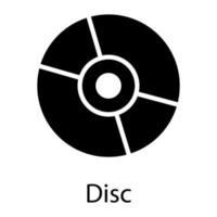 icono de glifo de disco cd aislado sobre fondo blanco vector