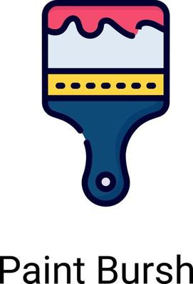 paint brush color line icon isolated on white background