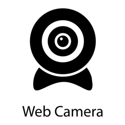 web cam glyph icon isolated on white background