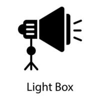 icono de glifo de luz de estudio aislado sobre fondo blanco vector