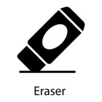 eraser glyph icon isolated on white background vector