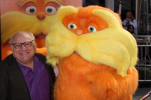 LOS ANGELES, FEB 19 - Danny DeVito, Lorax arrives at the Lorax Premiere at the Gibson Ampitheatre on February 19, 2012 in Los Angeles, CA photo