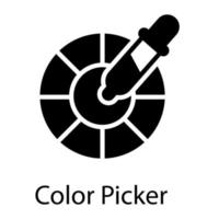 icono de glifo de paleta de colores aislado sobre fondo blanco vector