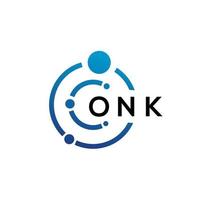 ONK letter technology logo design on white background. ONK creative initials letter IT logo concept. ONK letter design. vector