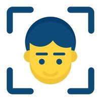 face scan flat icon , photography and digital art flat vector design