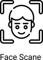 face scan outline icon , photography and digital art line vector design