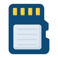 SD card flat icon , photography and digital art flat vector design