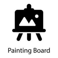 icono de glifo de tablero de pintura aislado sobre fondo blanco vector