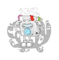 washing machine cartoon mascot vector