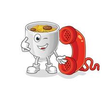 noodle bowl vactor mascot vector