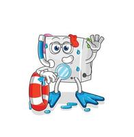 washing machine cartoon mascot vector