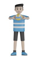 3d Isolated Man doing Sport Activity png