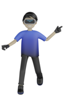 3d Isolated Man use Virtual Reality Machine png