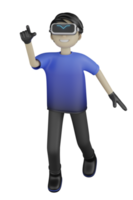 3d Isolated Man use Virtual Reality Machine png