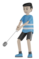 3d Isolated Man doing sports activity png