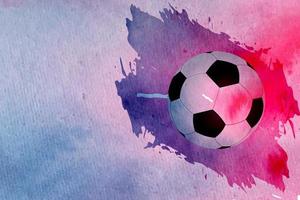 The stylized watercolor paints an image of a football, or ball, used as the icon or background texture. photo