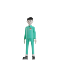 3d Isolated nurse with green uniform png