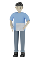 3d hombre aislado haciendo actividad png