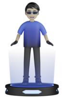 3D-geïsoleerde man gebruikt virtual reality-machine png
