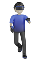 3d Isolated Man use Virtual Reality Machine png