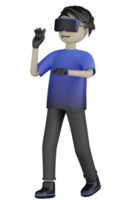 3d Isolated Man use Virtual Reality Machine png