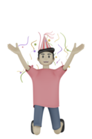 3d homme isolé à la fête png