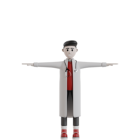 medico isolato 3d con snelli png