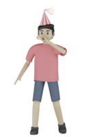 3D-geïsoleerde man op het feest png