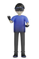 3d Isolated Man use Virtual Reality Machine png