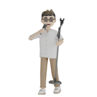 l'homme isolé 3d chante png