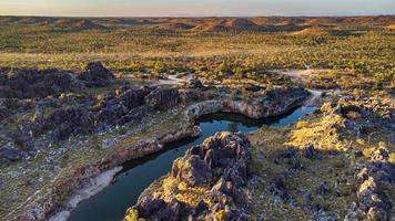 Aerial shot of water hole photo