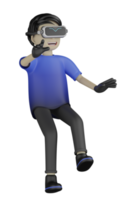 3d Isolated Man use Virtual Reality Machine png