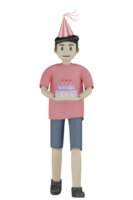3d Isolated Man at the Party png