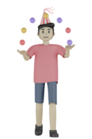3d Isolated Man at the Party png