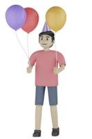3D isolierter Mann auf der Party png
