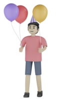 3d Isolated Man at the Party png