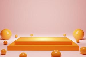 3D rendering podium for displaying luxury gold products For the festival of happiness and Chinese New Year photo
