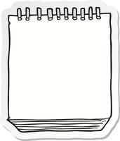 sticker of a cartoon notepad vector