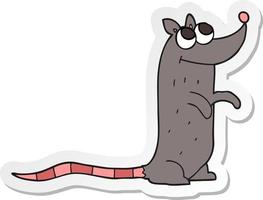 sticker of a cartoon rat vector