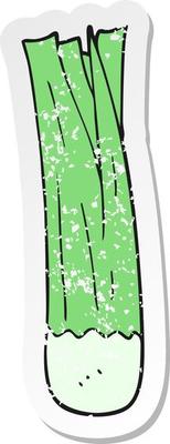 retro distressed sticker of a cartoon leek