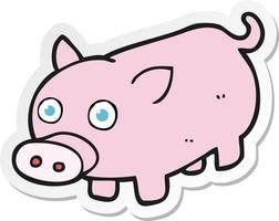 sticker of a cartoon piglet vector