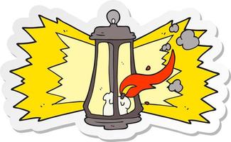 sticker of a cartoon spooky lantern vector