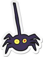 sticker of a cartoon halloween spider vector