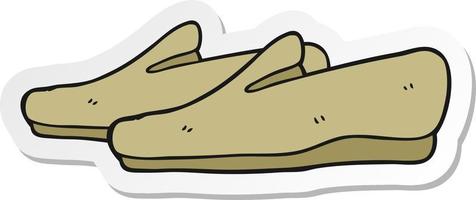 sticker of a cartoon slippers vector