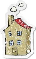 retro distressed sticker of a cartoon house vector