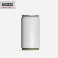 White soda can isolated from the background. 3d rendering.Empty white aluminum can with beverage on white background with clipping path, Mockup for design. photo