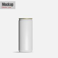 White soda can isolated from the background. 3d rendering.Empty white aluminum can with beverage on white background with clipping path, Mockup for design. photo